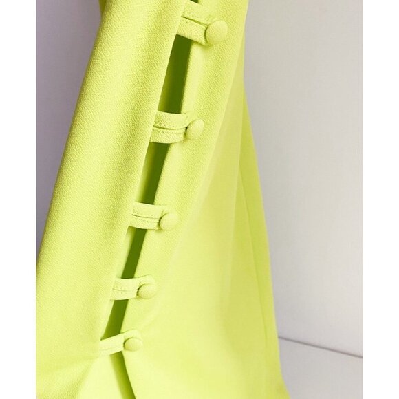 NWT Zara Lime Green Side Cut  Out Button Detail Midi Dress M - Picture 8 of 11